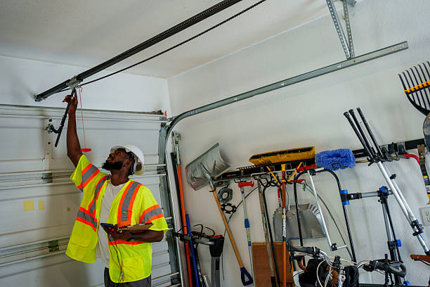 Professional Garage Door Panel Replacement technician working in Borden, IN
